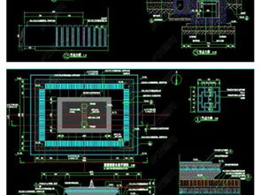 精品景观小品喷泉水景镜面水景观cad施工图设计平面图下载