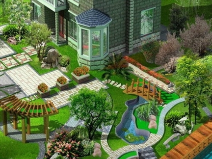 别墅唯美庭院设计图