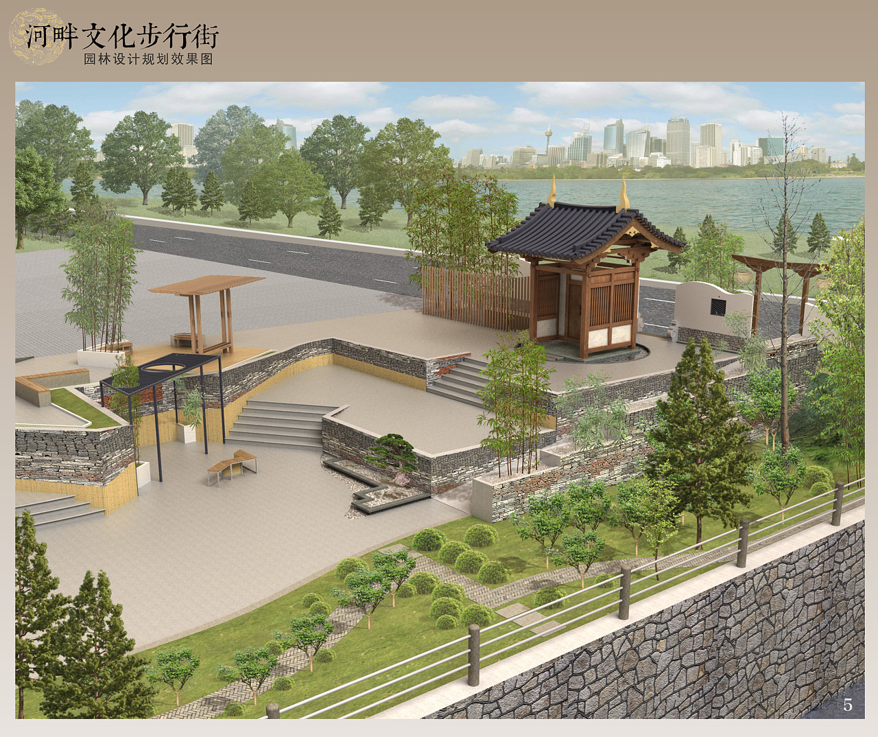 河畔文化美食街设计|空间|景观设计|塑说即墨 