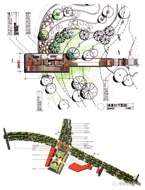 居住区景观手绘平面图素材
