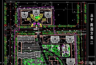 住宅小区景观规划总平面设计cad方案