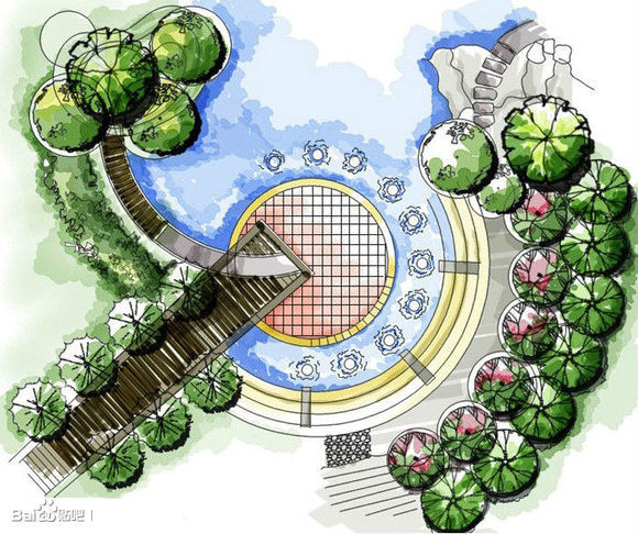 【图】景观平面图_景观手绘吧_贴吧