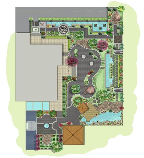 这10多款别墅庭院景观设计图,回家建别墅的你赶紧收藏起来吧